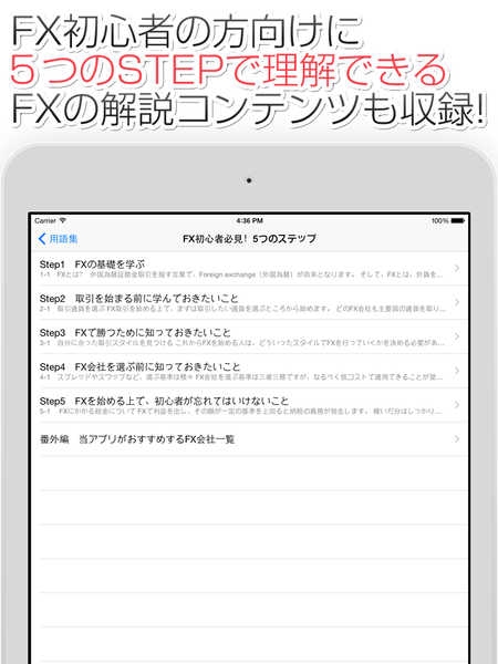 「FX用語集アプリ for iPad - 初心者が迷いがちなFX用語を徹底解説！」のスクリーンショット 3枚目