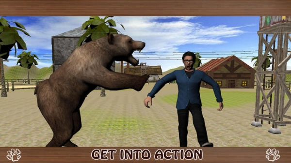 「野生のクマの攻撃シミュレータ3D - 捕食者の大暴れ＆狩猟冒険」のスクリーンショット 2枚目
