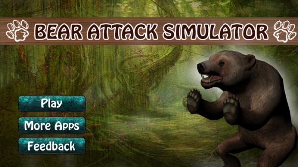 「野生のクマの攻撃シミュレータ3D - 捕食者の大暴れ＆狩猟冒険」のスクリーンショット 1枚目