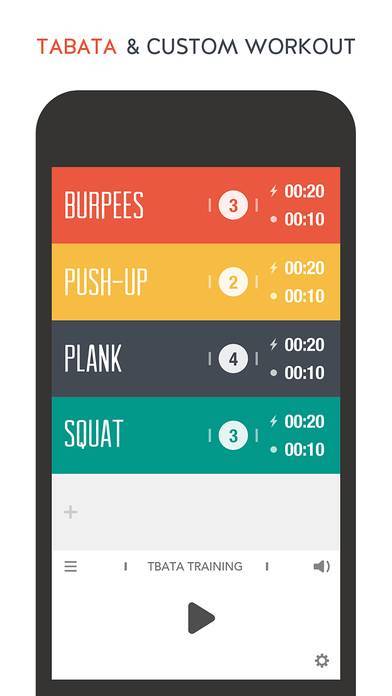 「TABATACH - Interval Workout Timer for High Intensity Interval Training (HIIT) : TABATA & any Circuit Training」のスクリーンショット 1枚目