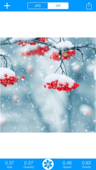 「Snowing: Make GIF&JPG snowing photos」のスクリーンショット 2枚目