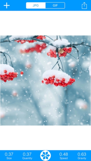 「Snowing: Make GIF&JPG snowing photos」のスクリーンショット 1枚目