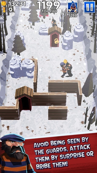 「Winter Fugitives - a stealth prison break game」のスクリーンショット 2枚目