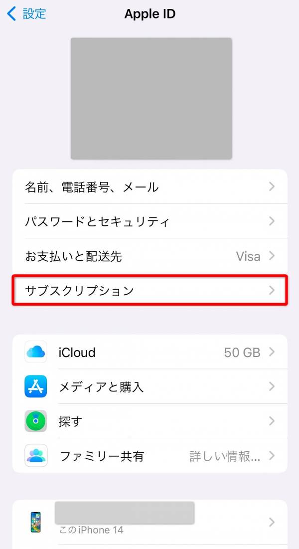 Apple ID画面