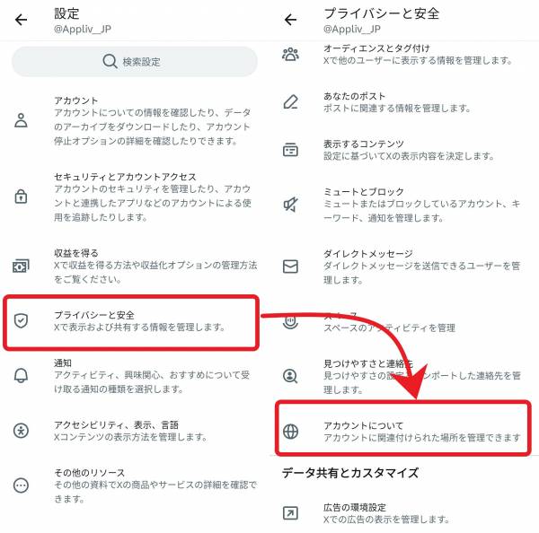 アカウントについて