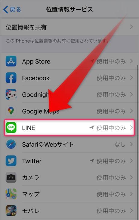 line コレクション カメラ 位置 情報