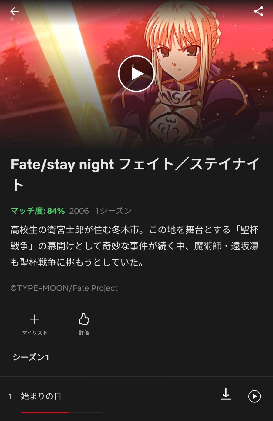 Fate/stay night作品ページ
