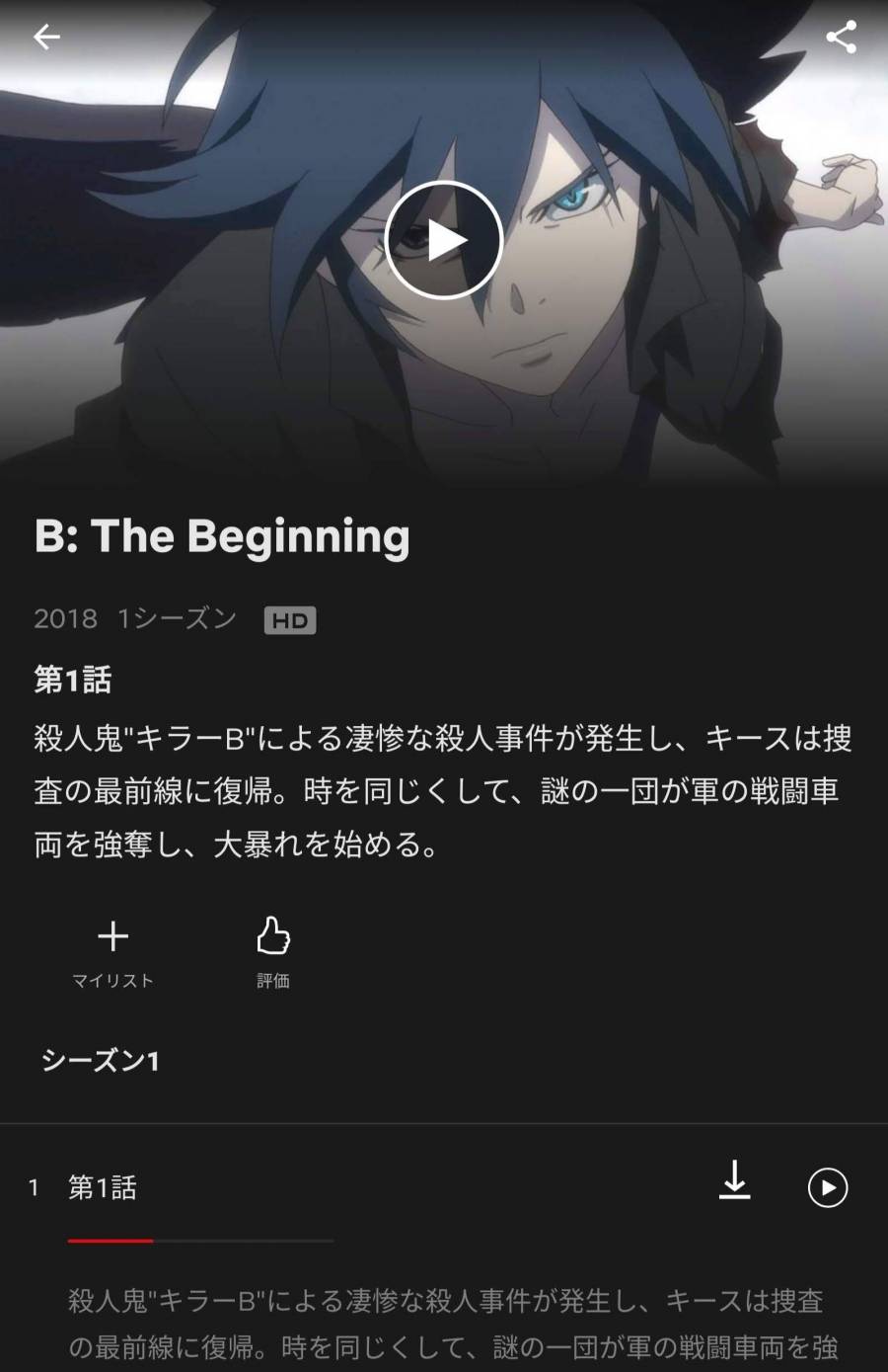 B: The Beginning作品ページ