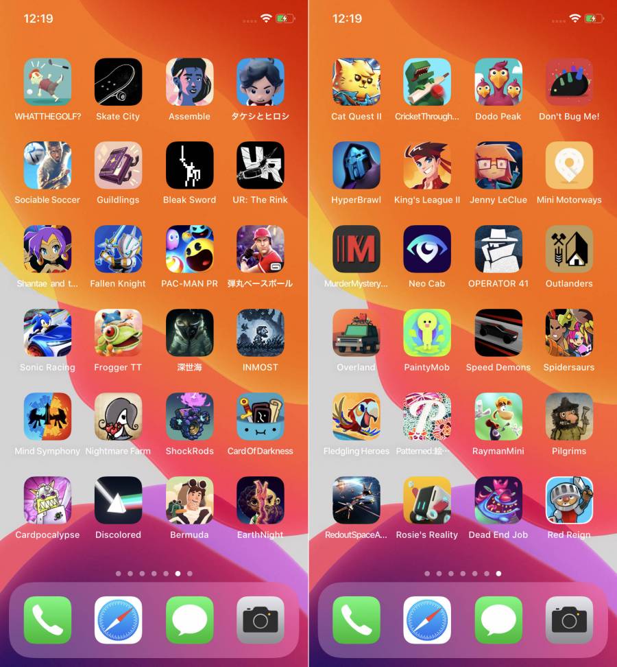 『Apple Arcade』のアプリが並んだiPhoneホーム画面