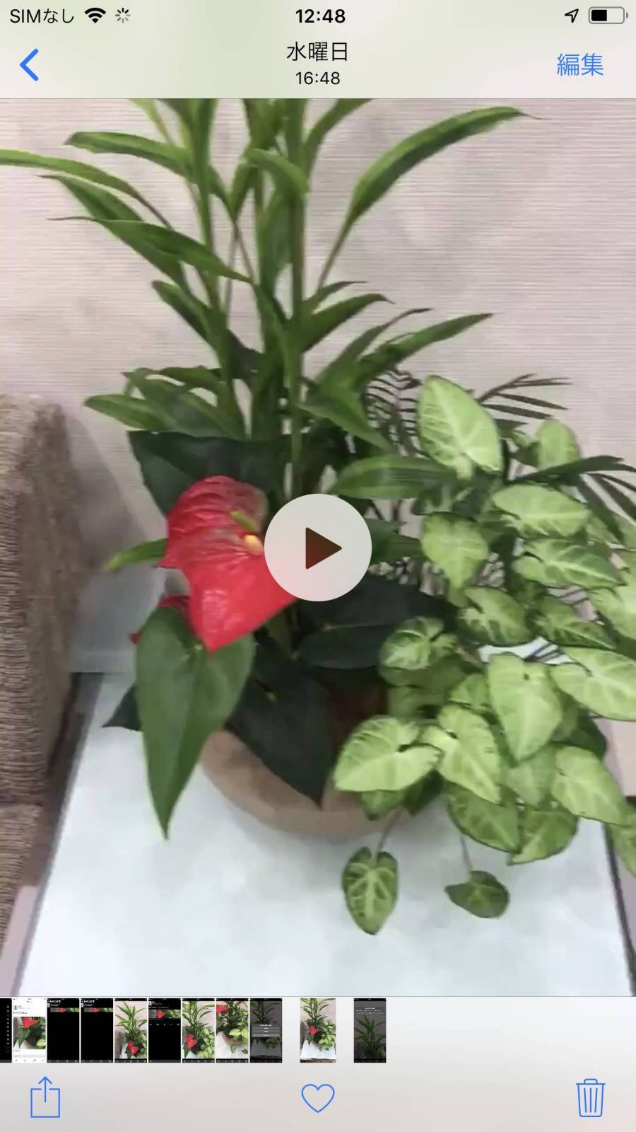 カメラロールに保存された動画