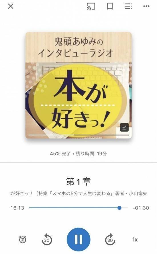 「Google Play ブックス」の再生画面