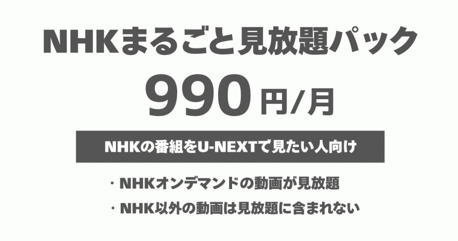 NHKまるごと見放題パック980円