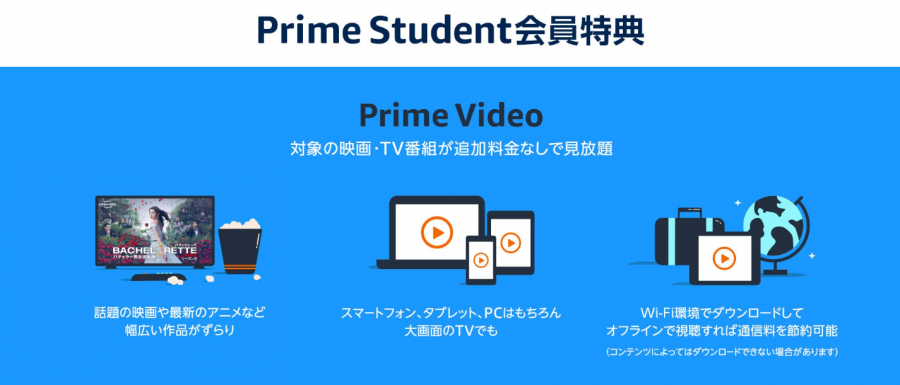 Prime Student会員特典 Prime Video