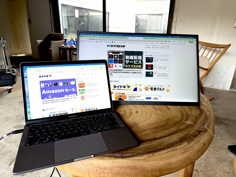 大きなサイズのモバイルモニターは意外と邪魔
