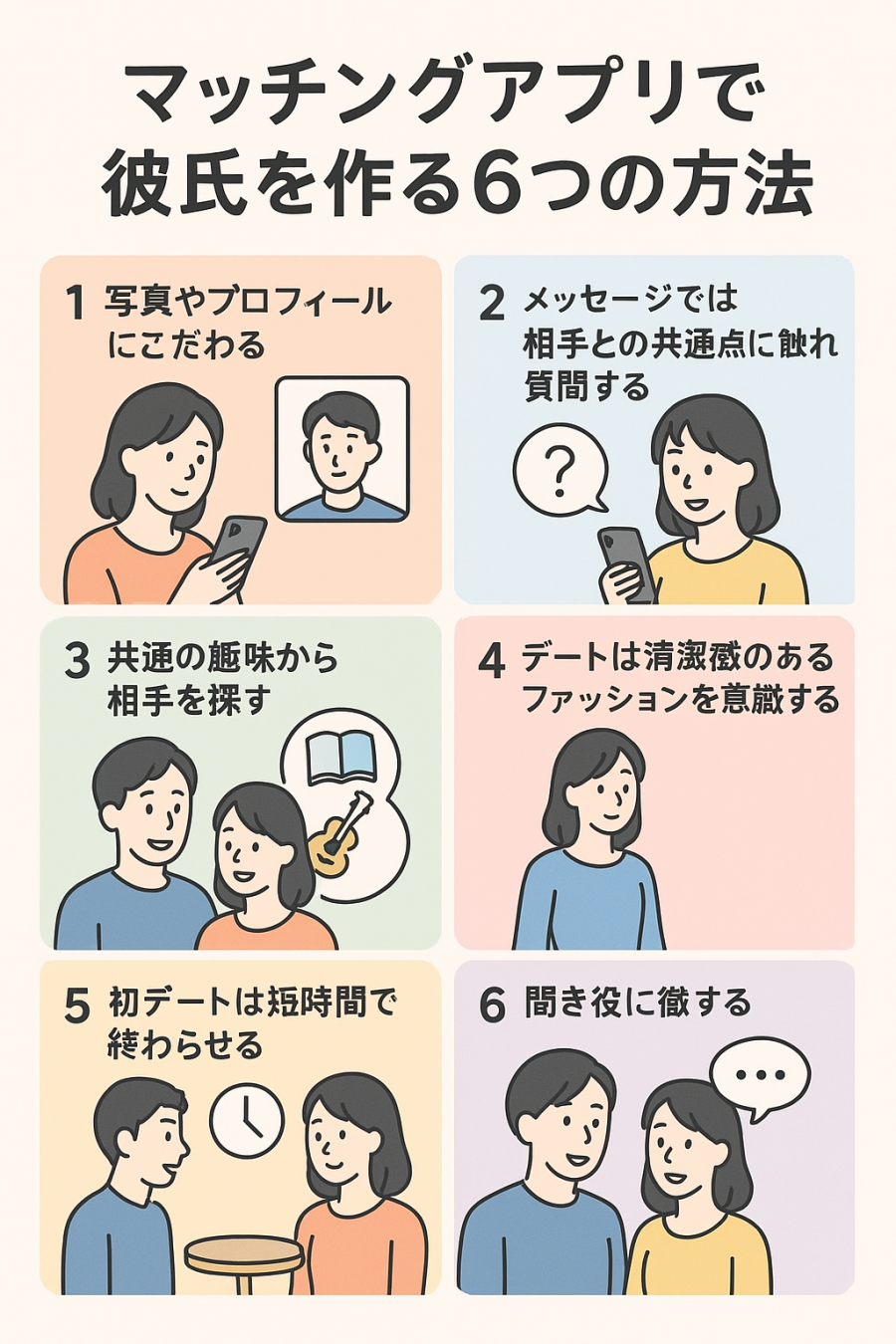 マッチングアプリで彼氏をつくる6つのポイント