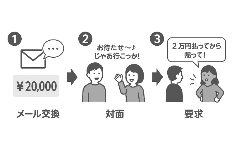 写真と違う女性が来る