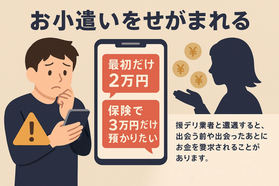 イメージ画像 援デリ業者からお小遣いをせがまれる