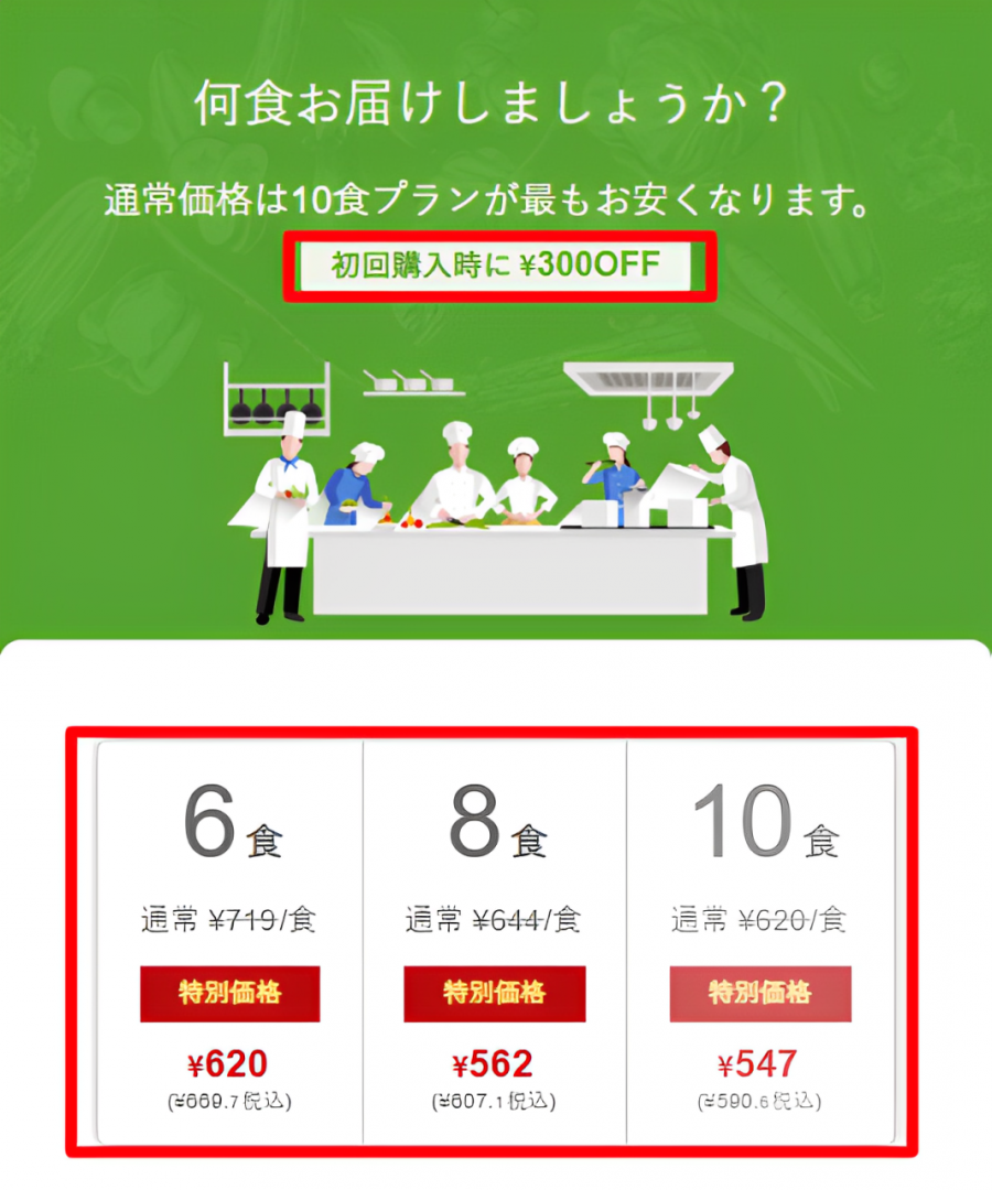 ナッシュの料金画像