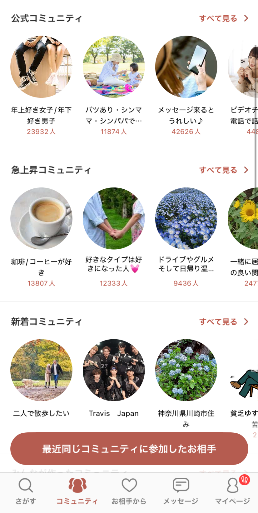 コミュニティ画面