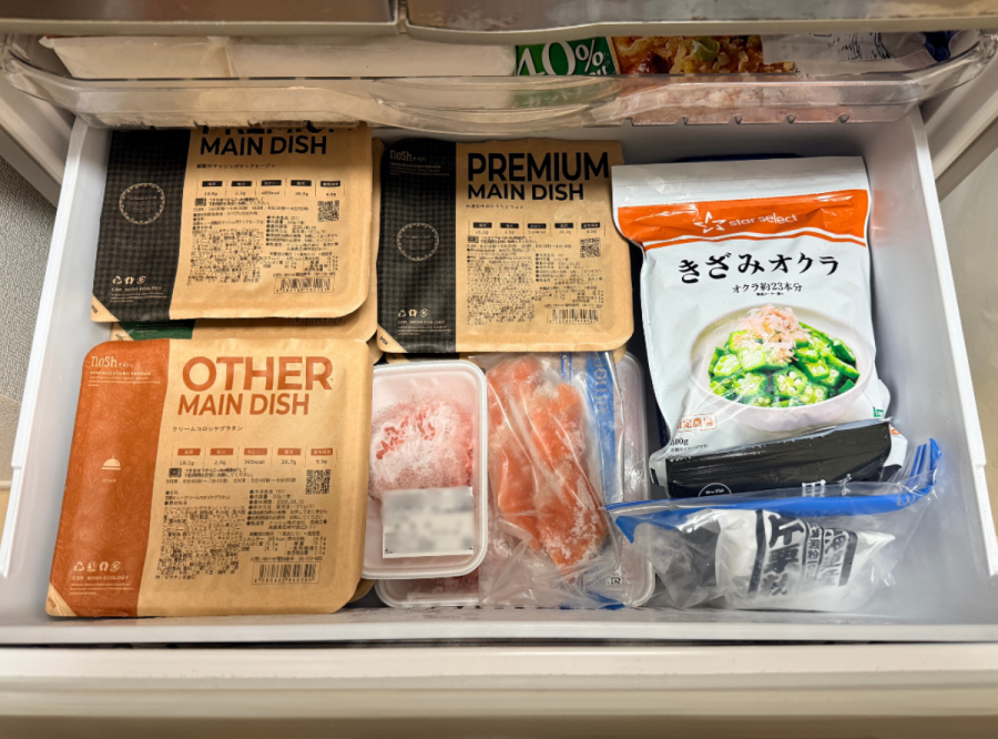 ナッシュ冷凍室に入れてみた様子