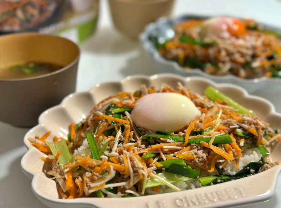 そぼろと野菜のビビンバ　調理後