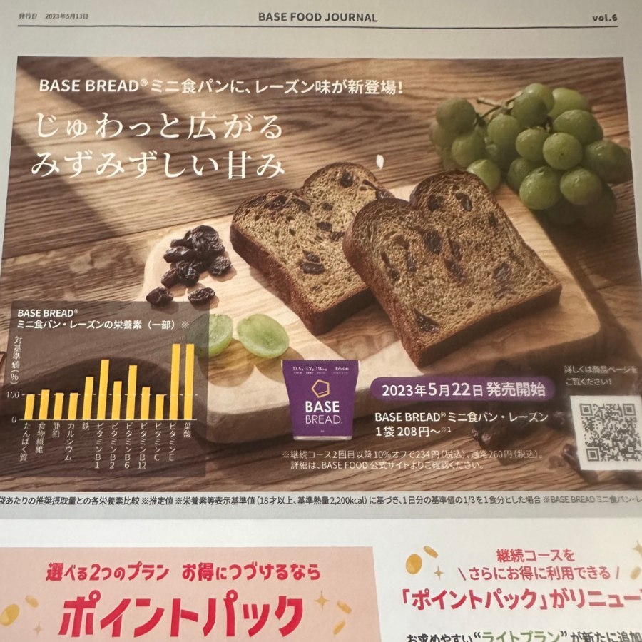 BASE BREAD®ミニ食パン・レーズン