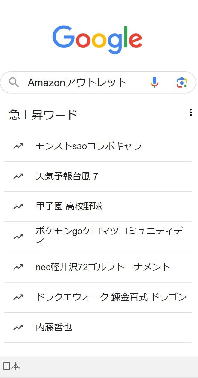 GoogleAmazonアウトレット検索