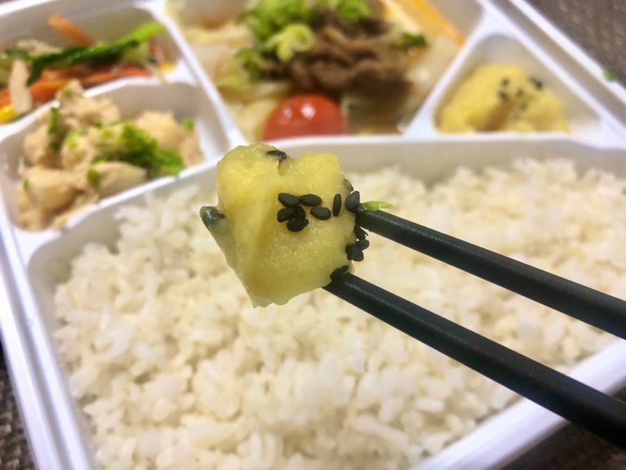 ミールタイム 豚肉のうま辛たれ和え 大学芋風スイートポテト