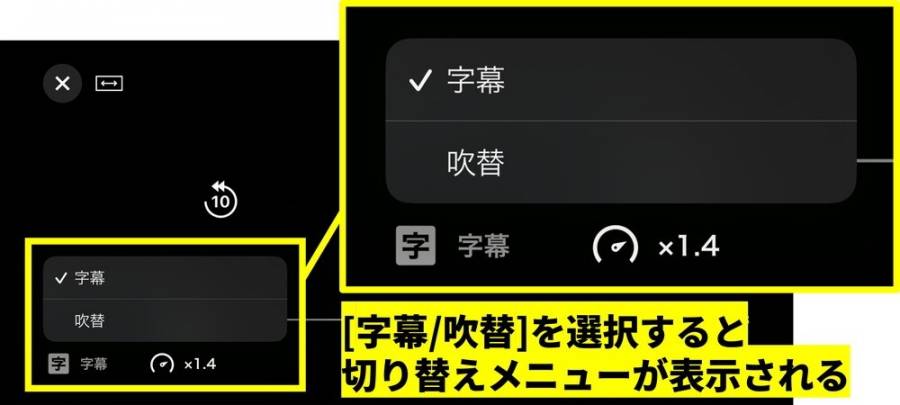 字幕と吹替の切り替え