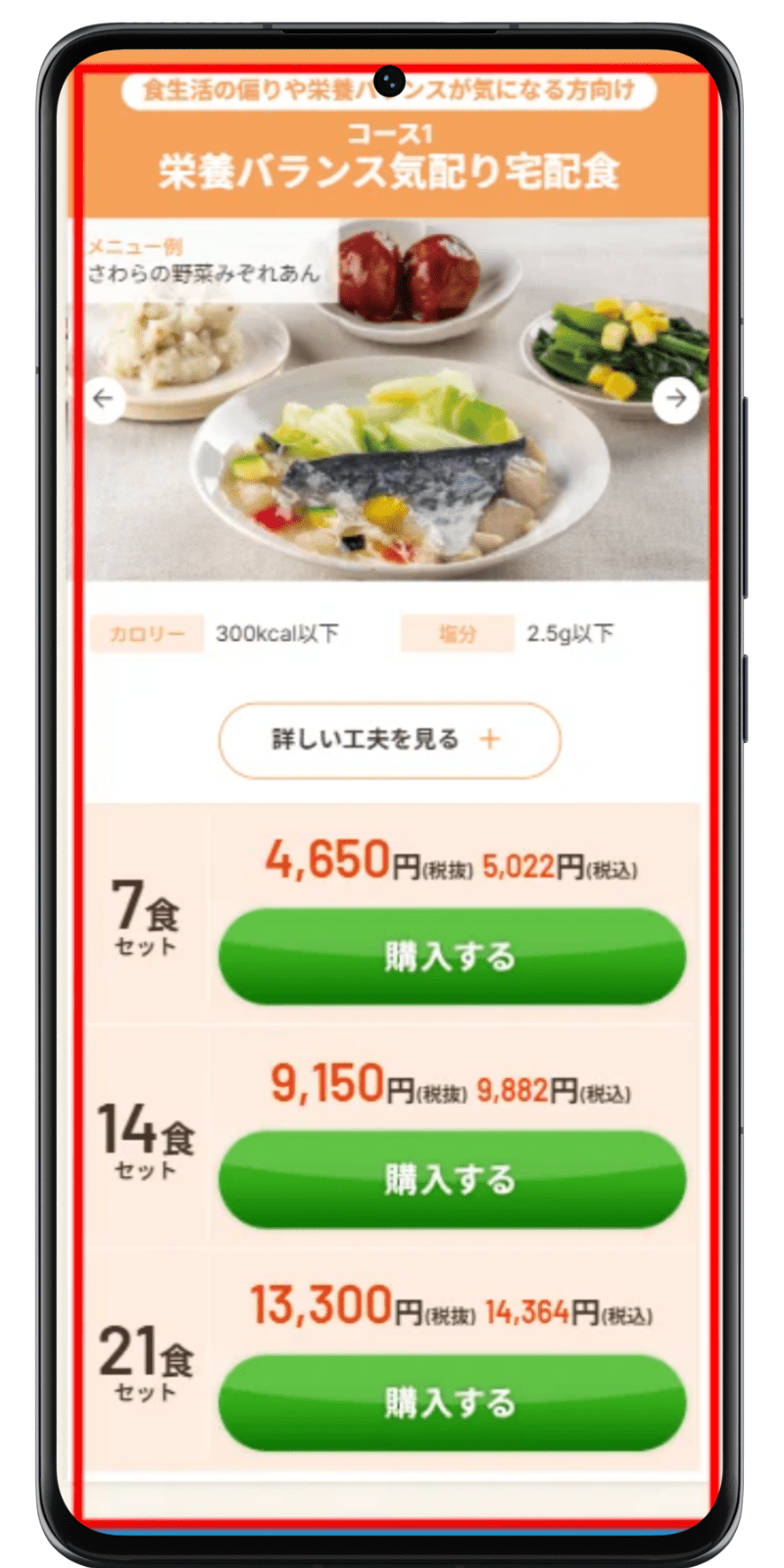 ウェルネスダイニング 注文手順 2
