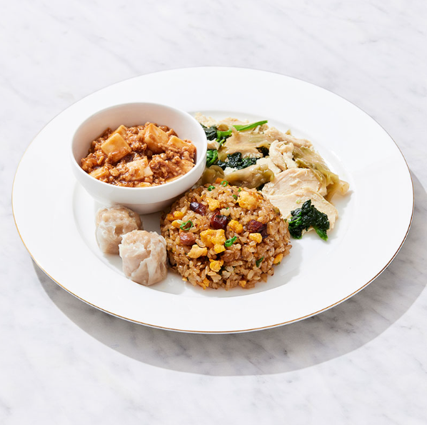 ▲直火炒め炒飯、麻婆豆腐、チキンとザーサイの中華和え