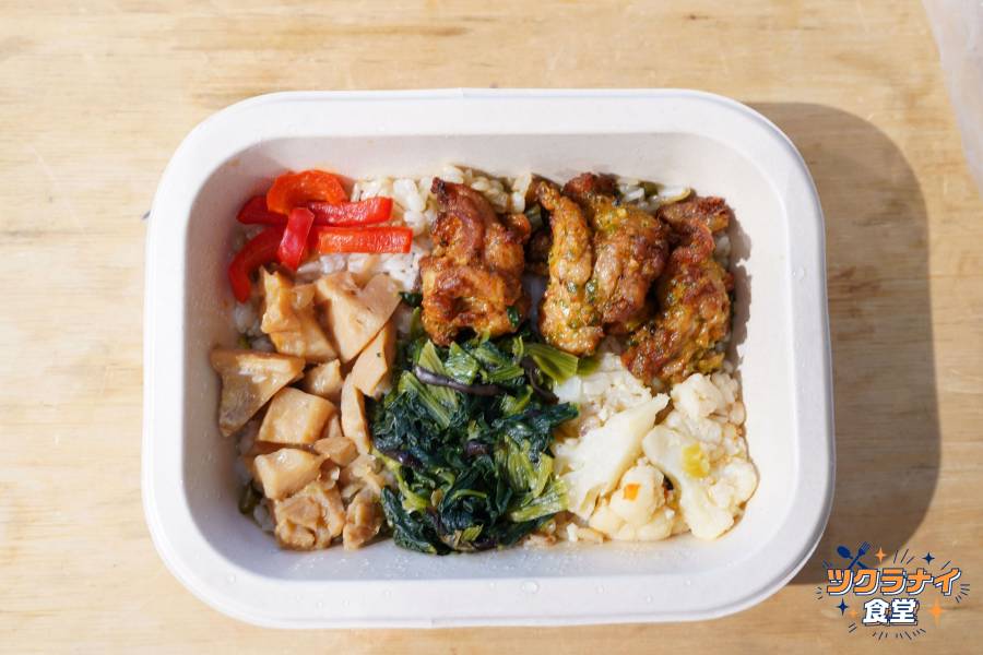 あえて、「磯辺七味唐揚げと根菜と中華風混ぜごはん」