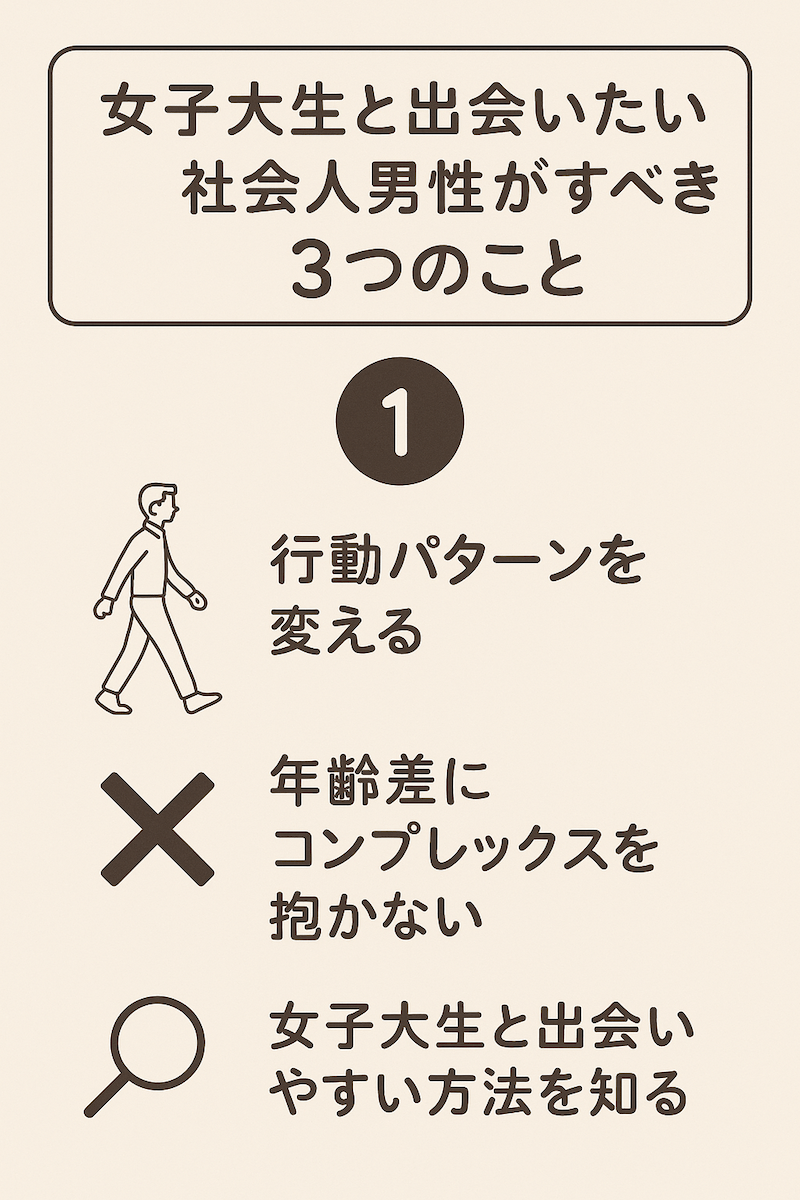 女子大生と出会いたい男性がすべき3つのこと