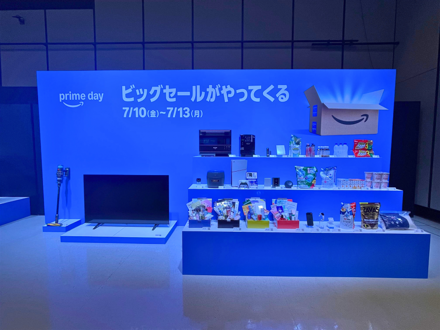 Amazonプライムデー2026の記者発表会に展示されていたセール商品の例
